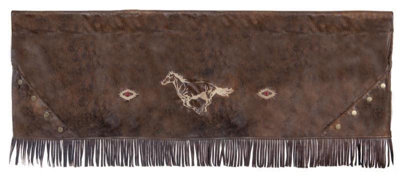 Southwestern Horses Faux Leather Valance - Your Western Decor