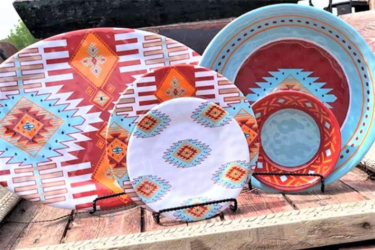 Southwestern Melamine Dish Set 14- PC - Your Western Decor, LLC