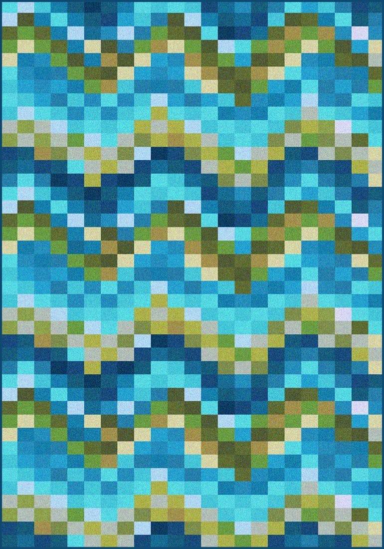 Spa Tiles Aqua Blue Rugs 5' x 8' - Made in the USA - Your Western Decor