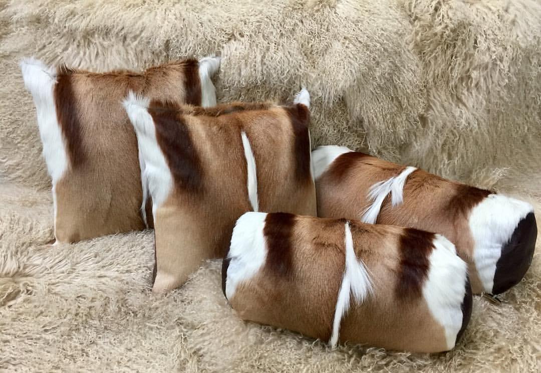 Springbok deer hide throw pillows - Your Western Decor