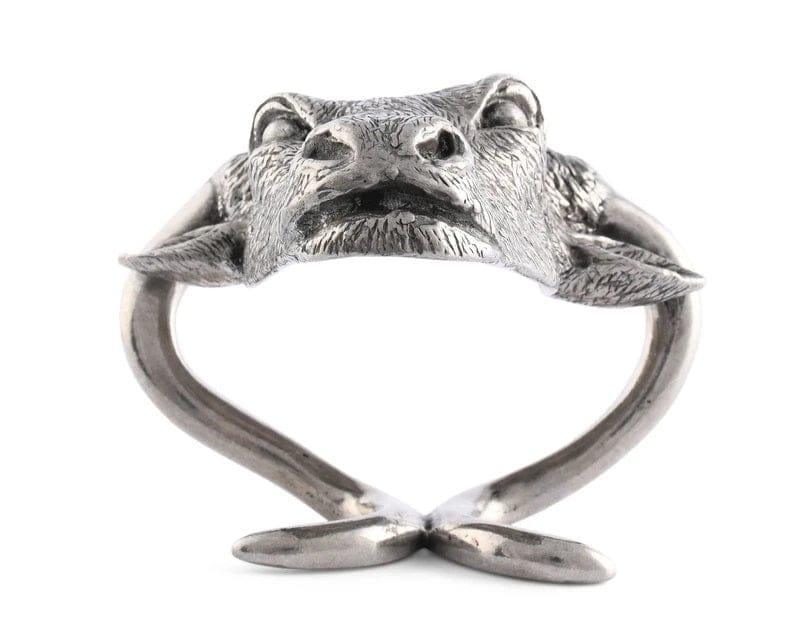 Longhorn steer pewter napkin ring set of 4 - Your Western Decor