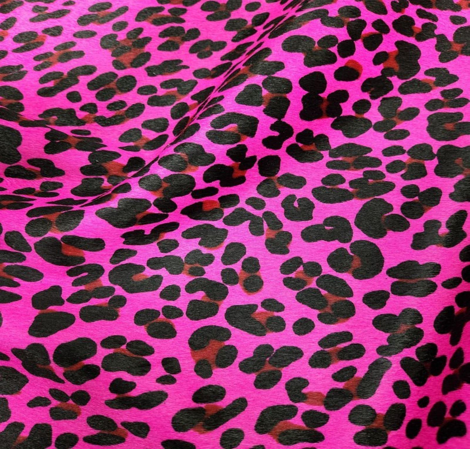 Stenciled Leopard on Hot Pink Cowhide - Your Western Decor
