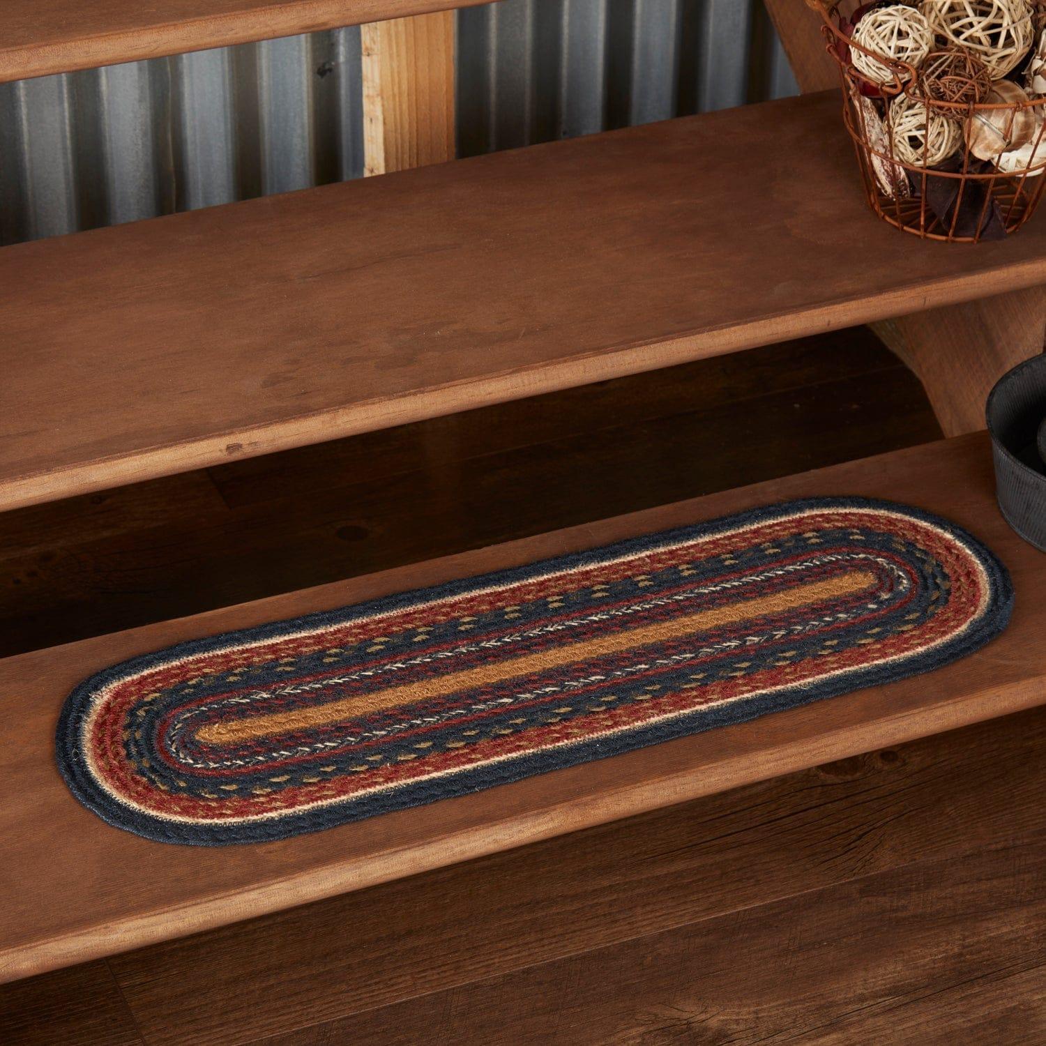 Oval jute stair tread with latex backing. Your Western Decor