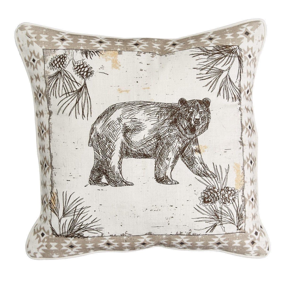 Summit Wildlife Embroidered Bear Throw Pillow - Your Western Decor