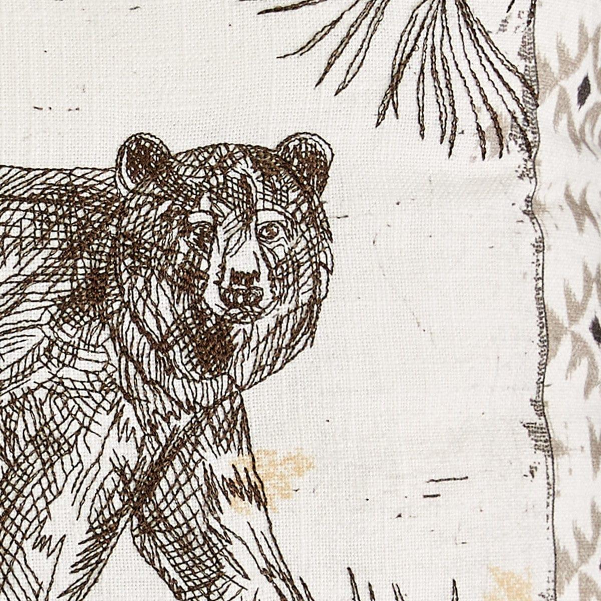 Embroidered bear feather fill accent pillow - Your Western Decor