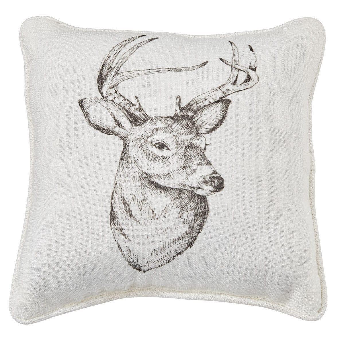 Summit Wildlife Throw Pillows with whitetail buck sketch - Your Western Decor