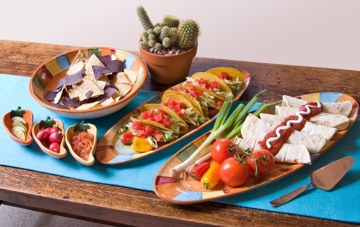 Hand painted serape serving dishes - Made in the USA - Your Western Decor