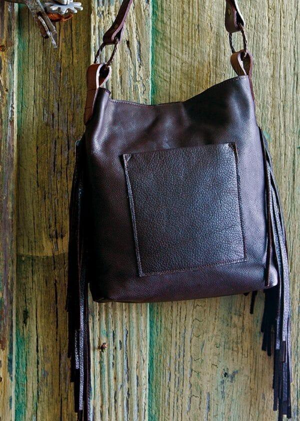 Taos Leather Concho Bag back pocket - purses handmade in the USA - Your Western Decor