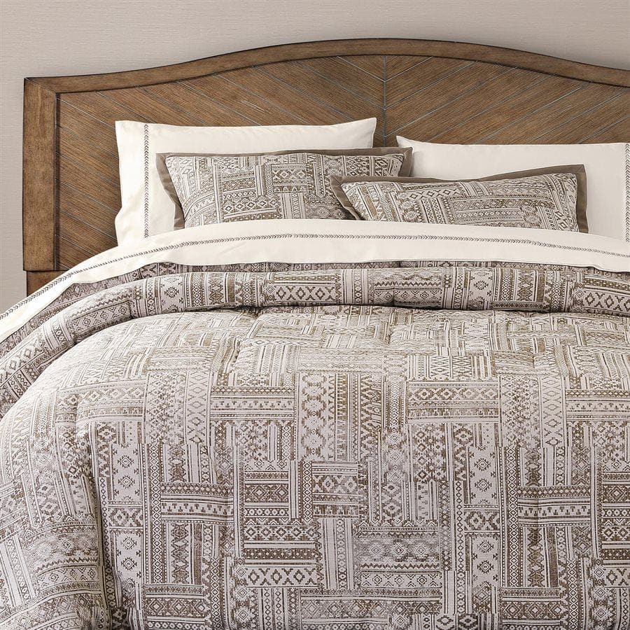 Taupe and cream Aztec inspired comforter set - Your Western Decor