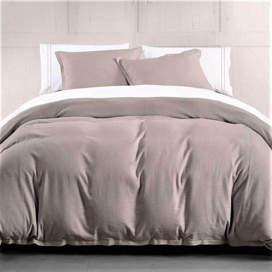 Light taupe linen duvet cover - Your Western Decor