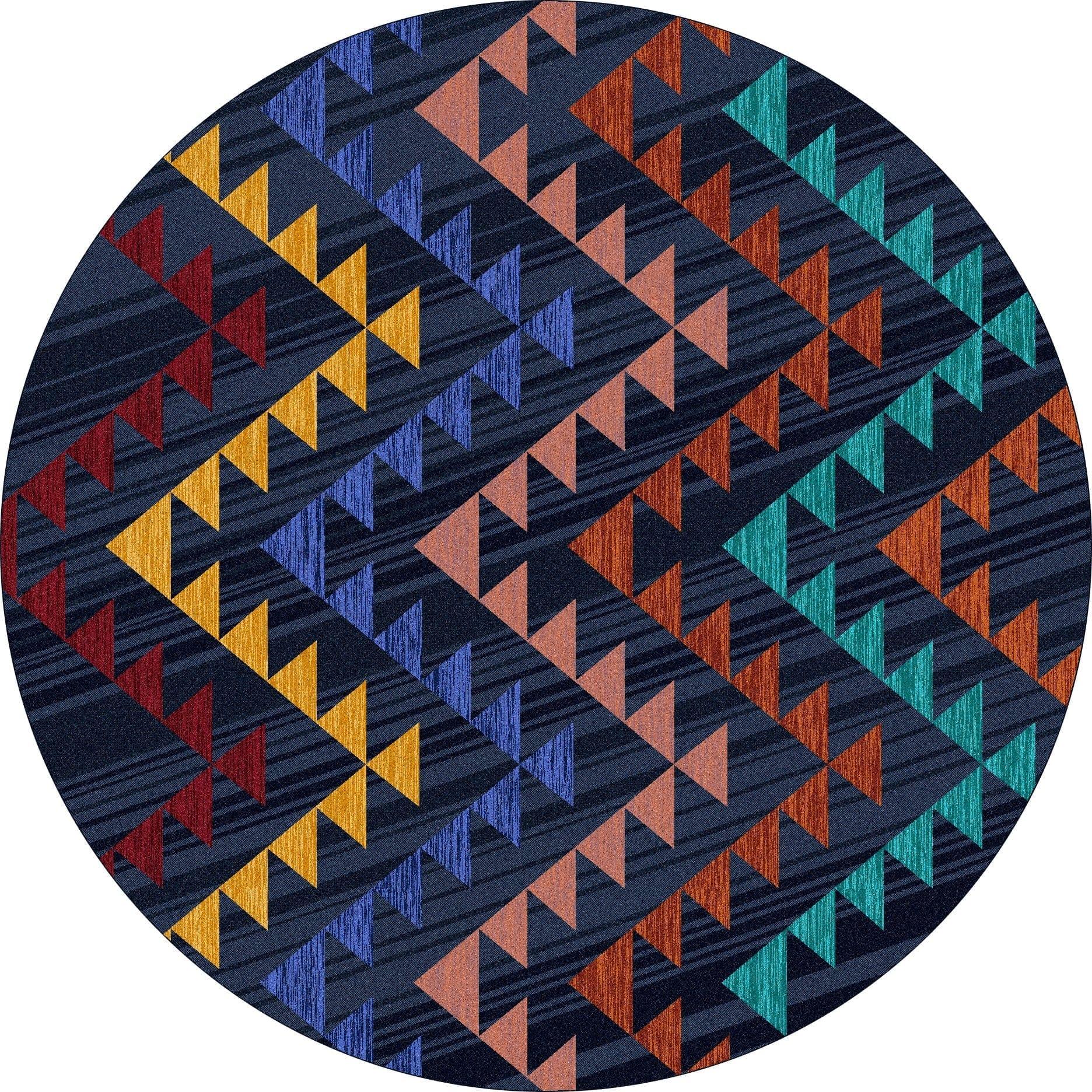 Time Travel Multi Color 8' Round Area Rugs - Made in the USA - Your Western Decor