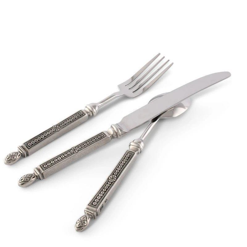Tooled pewter and stainless steel flatware set - Your Western Decor