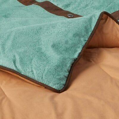 Turquoise Tooled Western Comforter Set - Your Western Decor