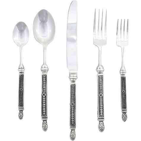 Tooled pewter and stainless steel flatware set - Your Western Decor