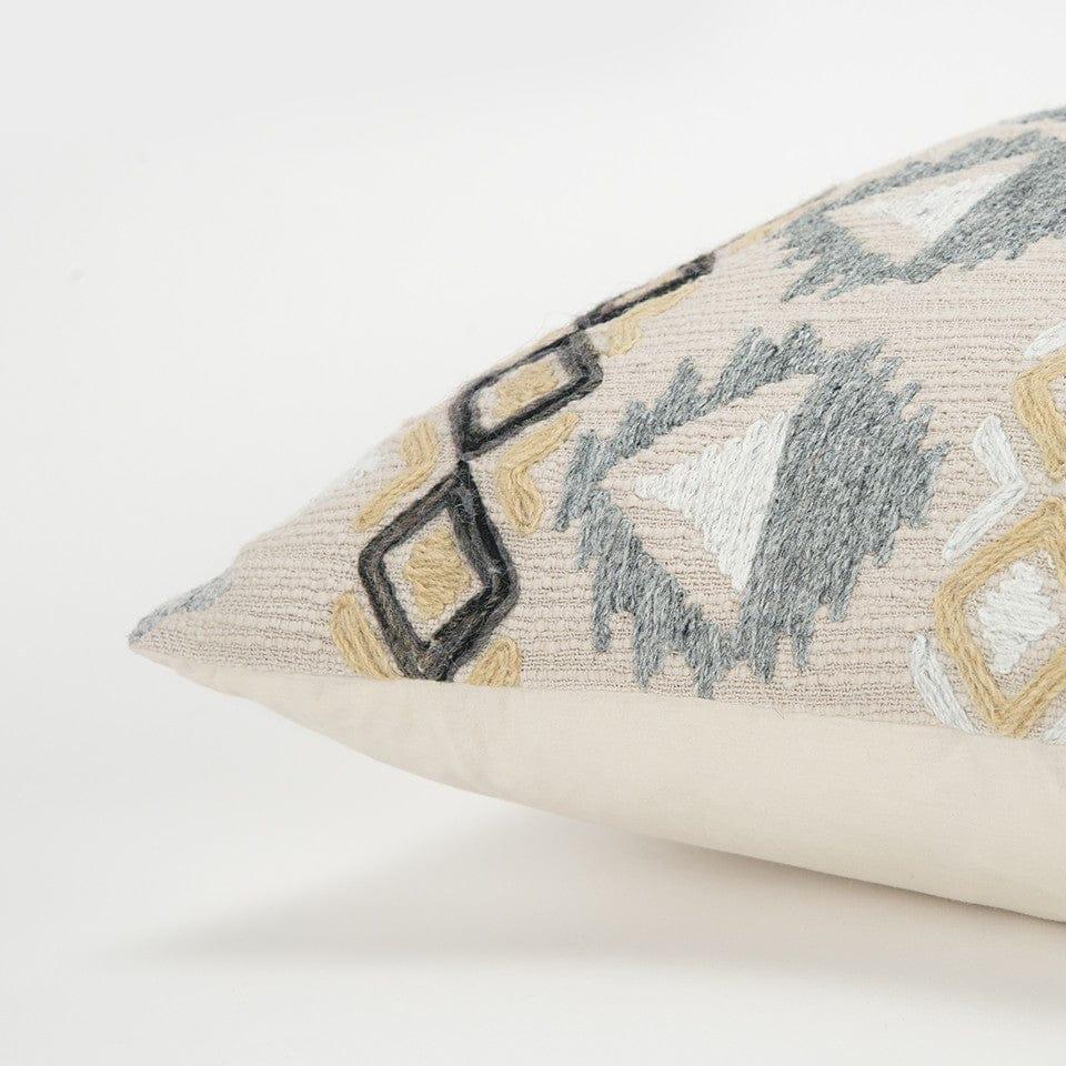 Tribal Boho Embroidered Accent Pillow corner detail - Your Western Decor