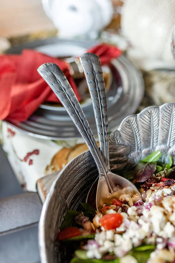 Turkey Feather Aluminum Serving Spoon Set - Your Western Decor