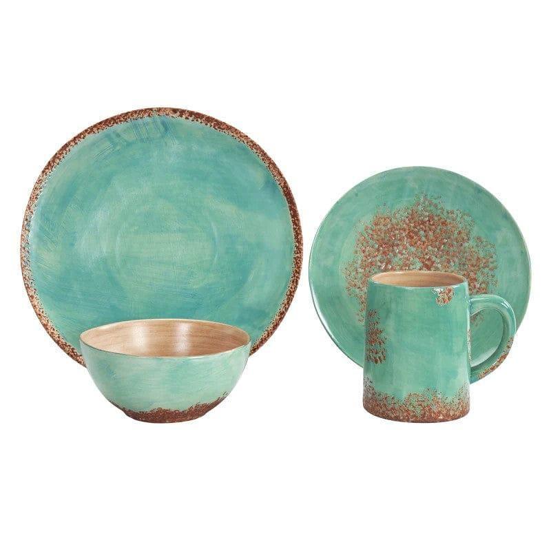 Turquoise Southwestern kitchen dishes and mugs