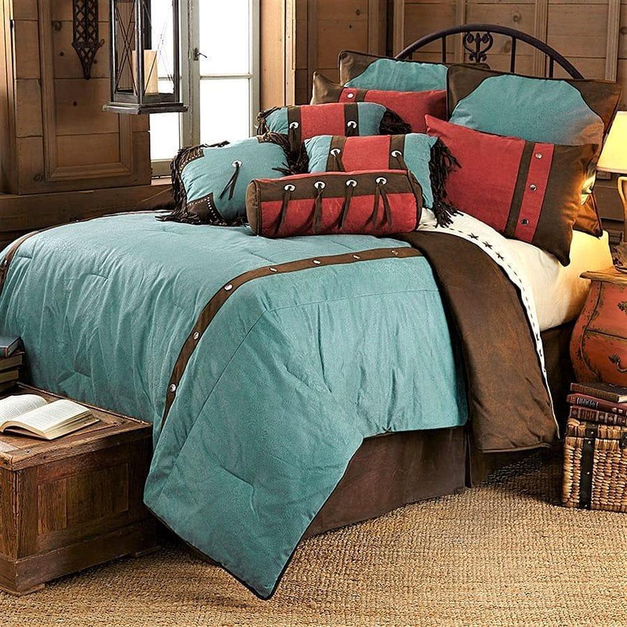 Turquoise Tooled Western Comforter Set - Your Western Decor