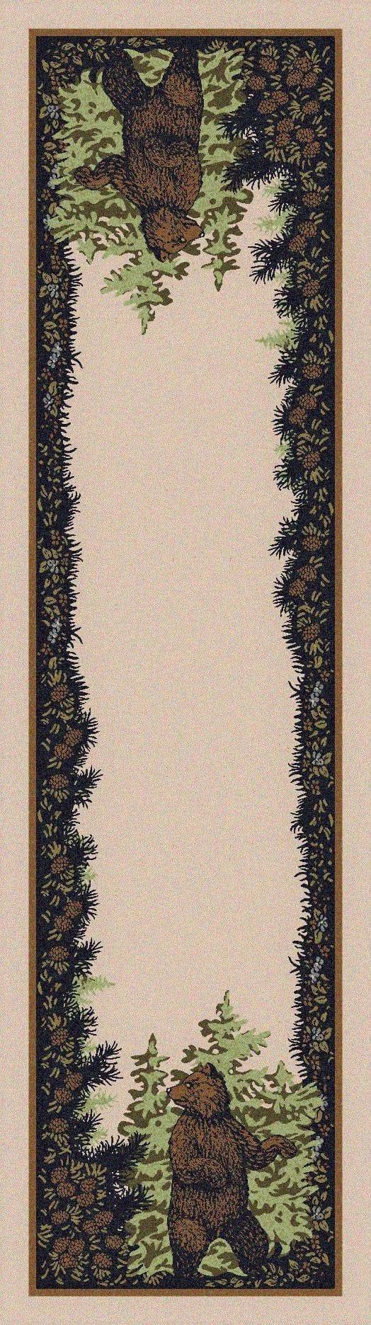 Twin Bears Lodge Floor Runner - Made in the USA - Your Western Decor, LLC