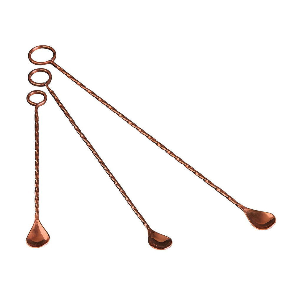 Twisted copper mixology ringer spoons - Copper bar tools - Your Western Decor