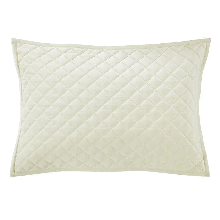 Cream velvet quilted king pillow sham - Your Western Decor, LLC