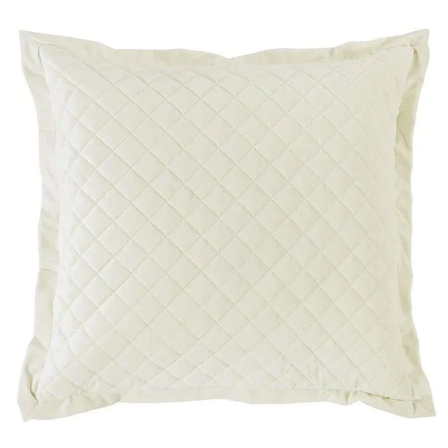 Velvet Diamond Quilted Euro Sham in Cream from HiEnd Accents