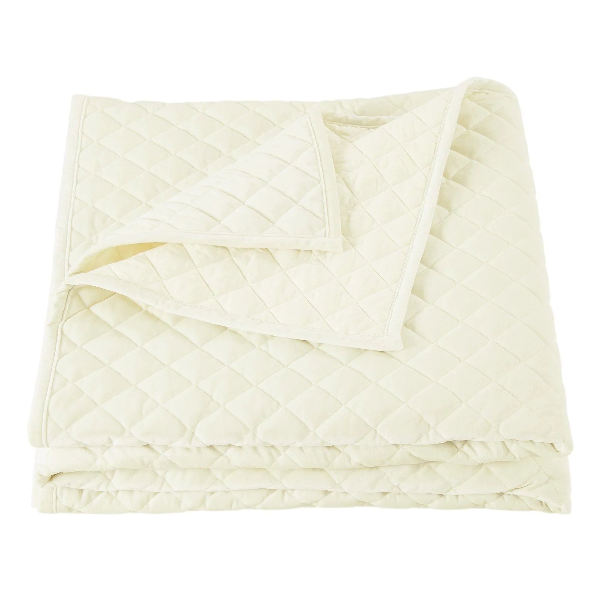 Velvet Diamond Quilt in Cream color from HiEnd Accents