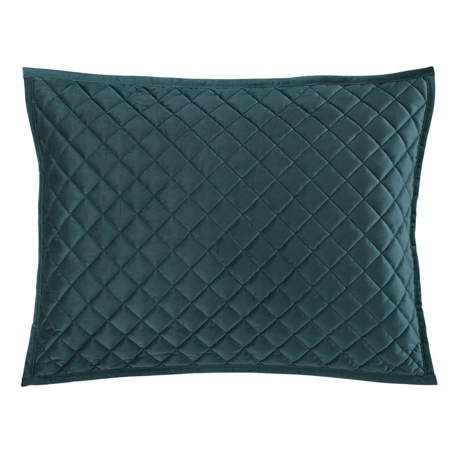 Teal velvet quilted king pillow sham - Your Western Decor, LLC