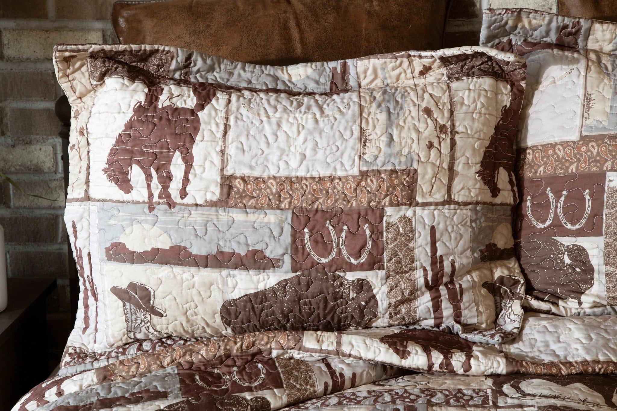 Vintage West Quilted Pillow Shams - Your Western Decor