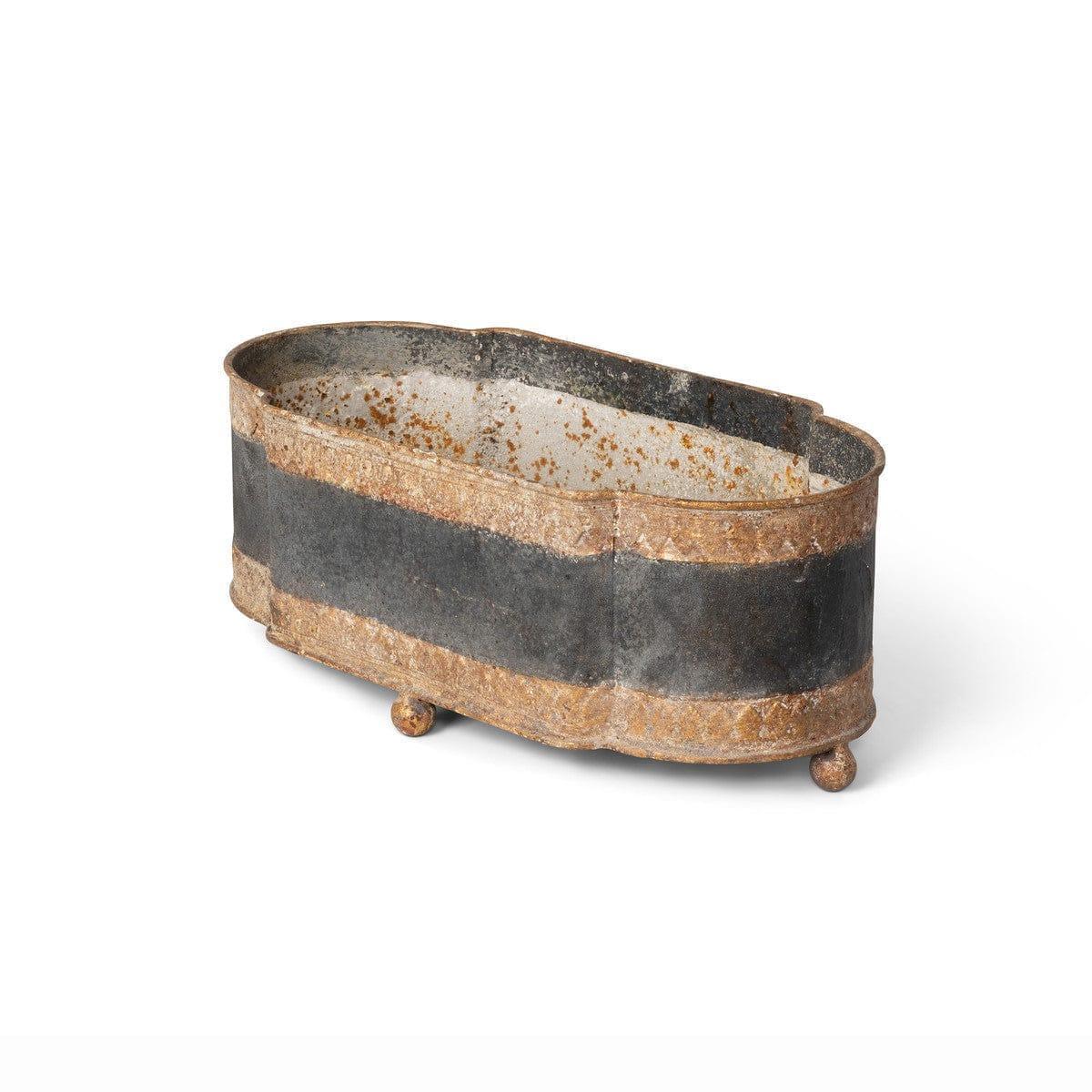 Weathered Oval Metal Planter - Your Western Decor