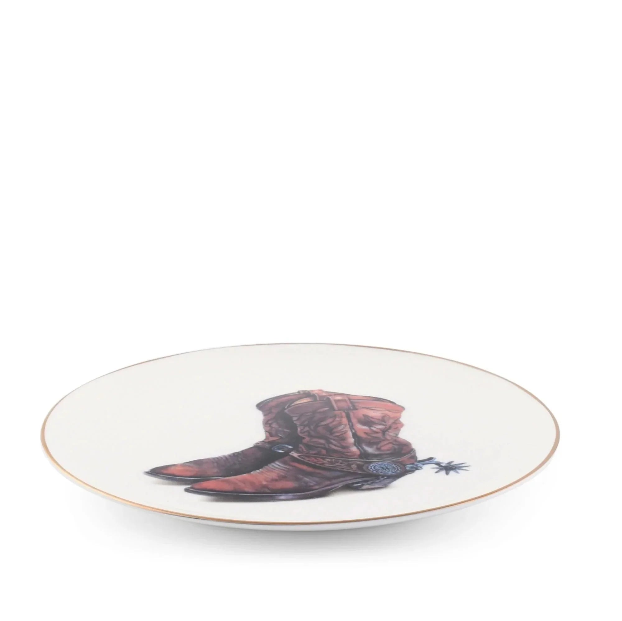 Western Side Salad Plate with Cowboy Boots Image - Your Western Decor