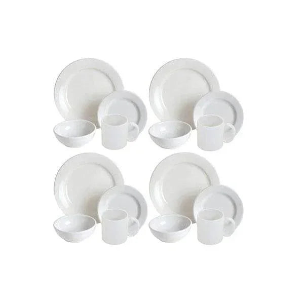 16-pc White Dinnerware Set - Made in the USA - Your Western Decor