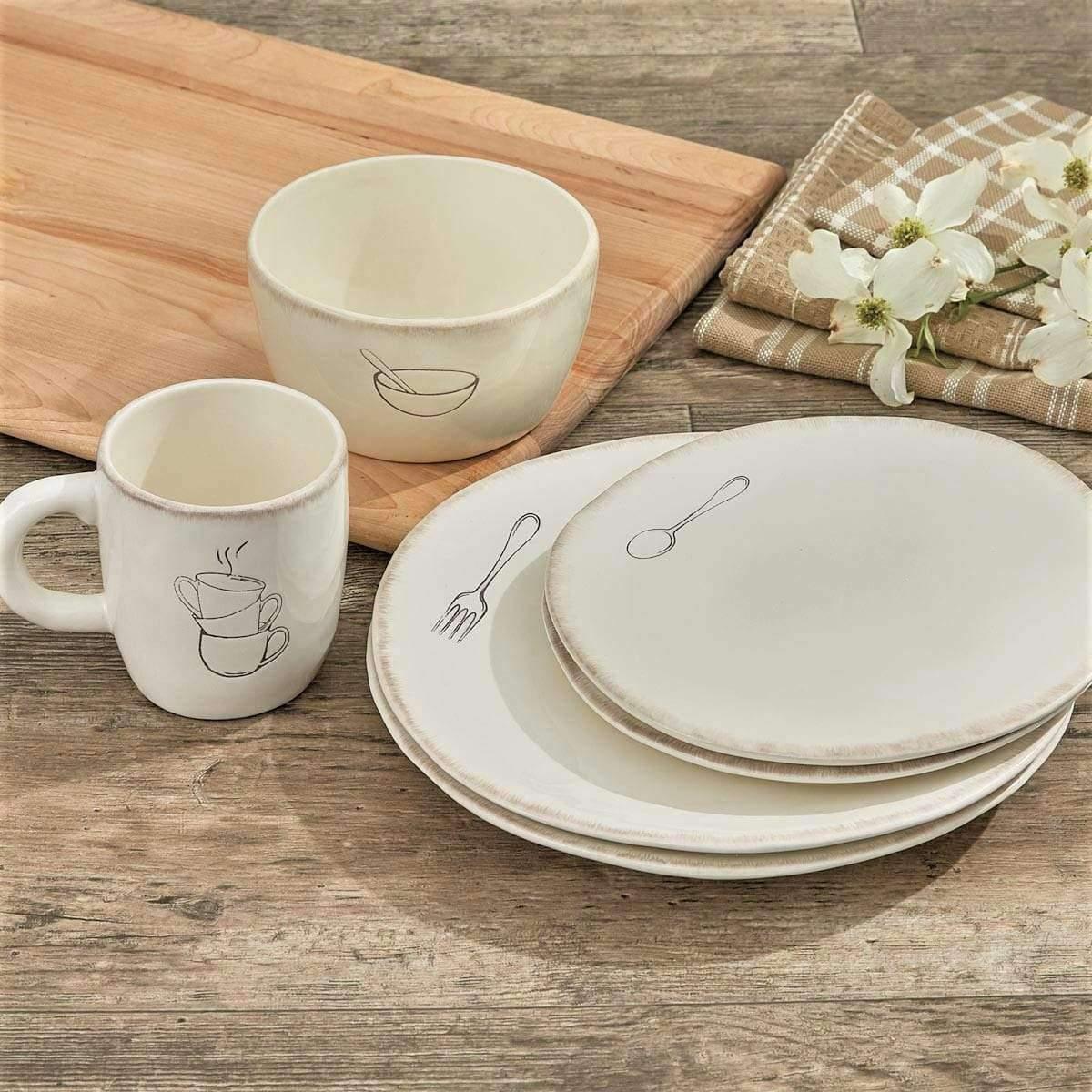 White Distressed Farmhouse Dinnerware - Your Western Decor