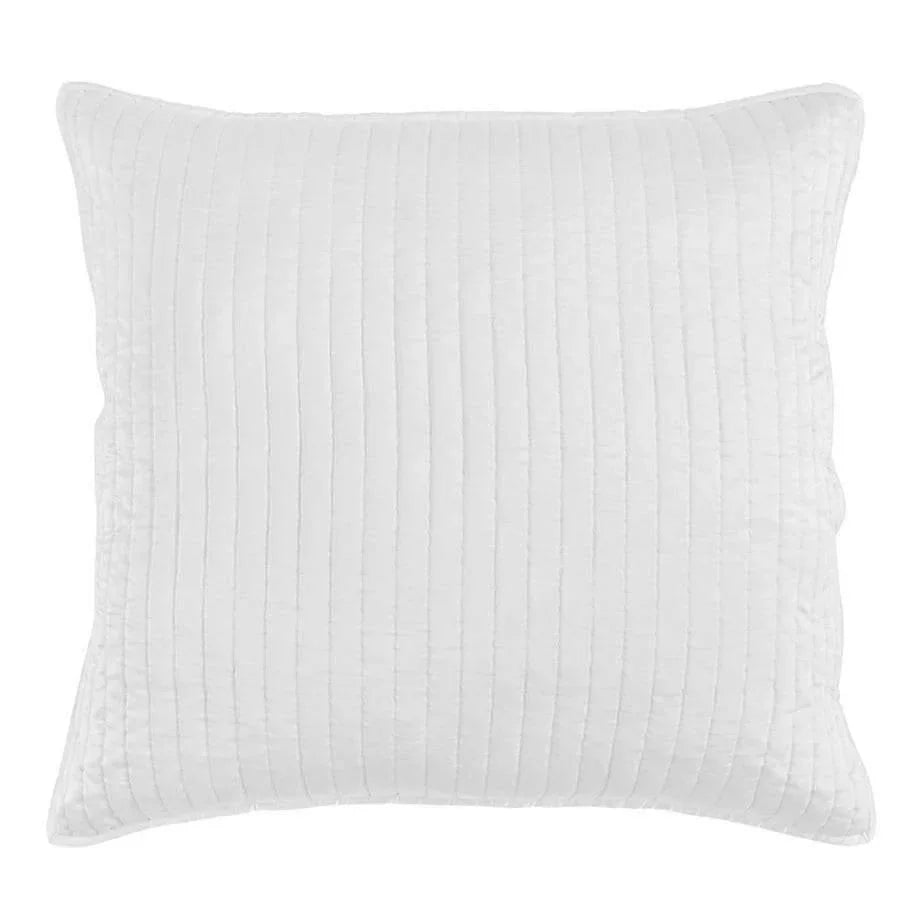 Quilted White Satin Euro Sham - Your Western Decor