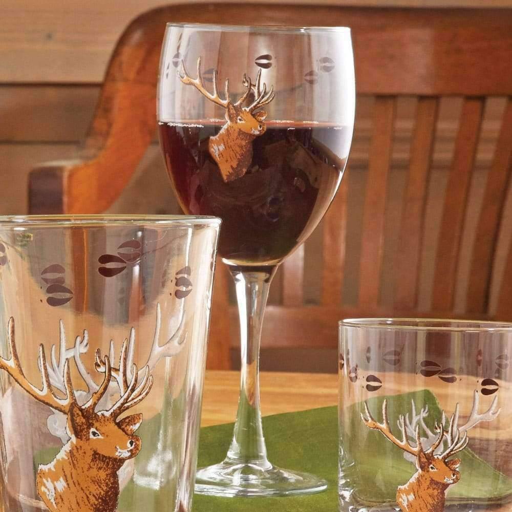 Wine glasses with elk bear graphic - made in the USA - Your Western Decor