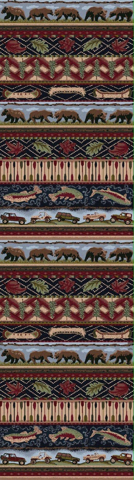 Wilderness Trek Multi Color Lodge Floor Runner - Made in the USA - Your Western Decor, LLC