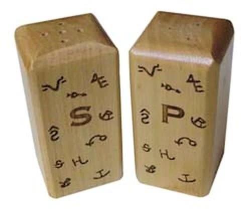 Wood salt and pepper shakers with brands. Your Western Decor