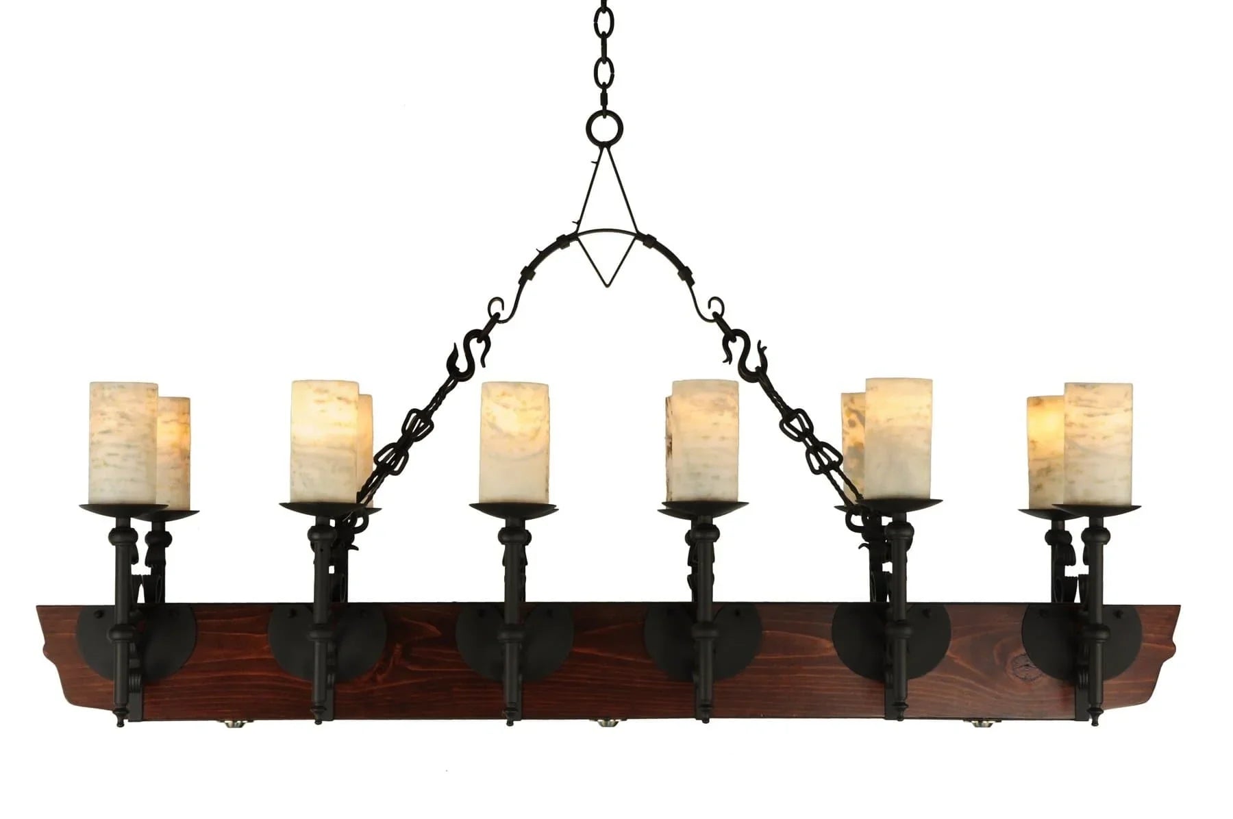Wrought Iron & Beam Mansion Chandelier