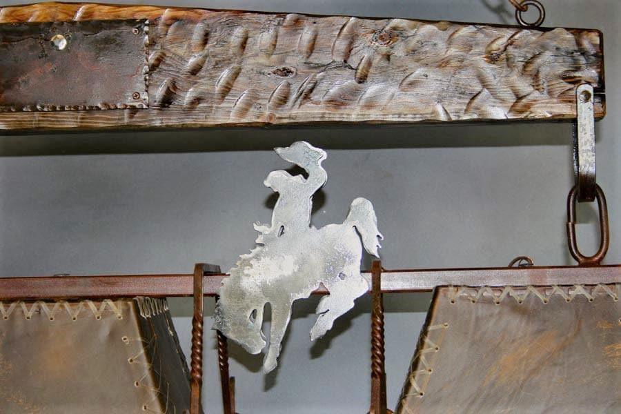 Wyoming Bronc Western Pool Table Light Detail