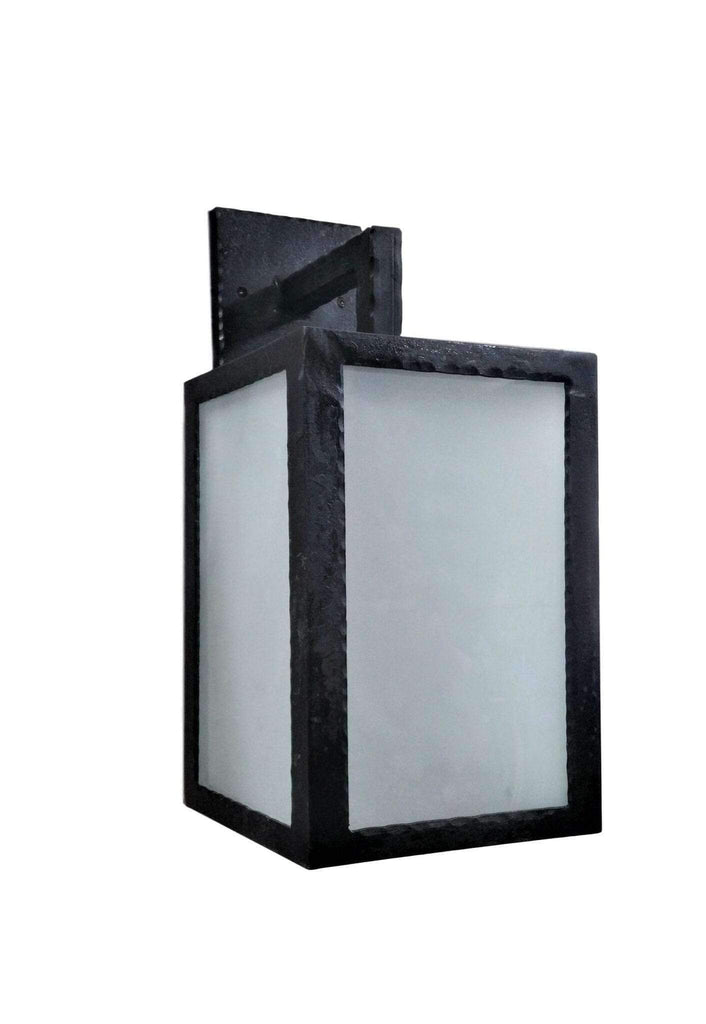 Rustic coastal outdoor wall sconce. Iron and frosted glass. Your Western Decor