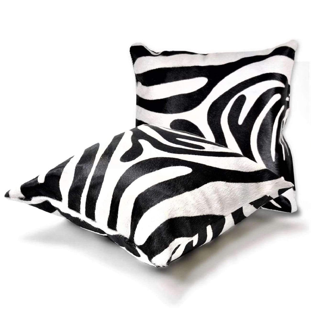 Zebra Print Cowhide Accent Pillows - Your Western Decor