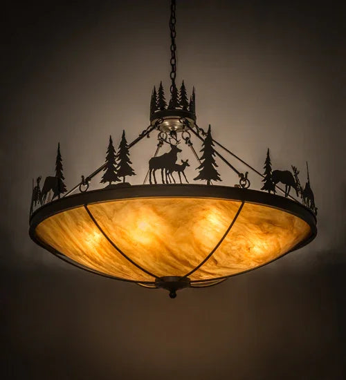 Grande Elk Antler and rawhide chandelier, handmade to order in the USA - Your Western Decor