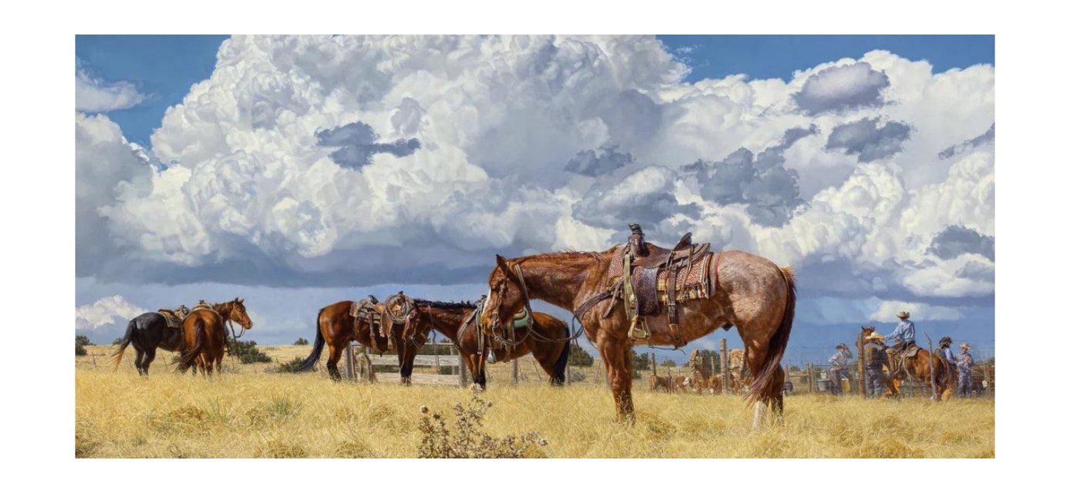 Colt Idol Wild Horses in Storm Painting - Your Western Decor