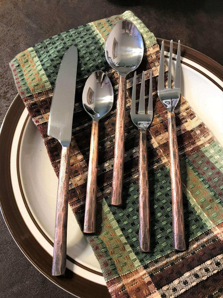 Hammered Iron Copper Flatware - Your Western Decor