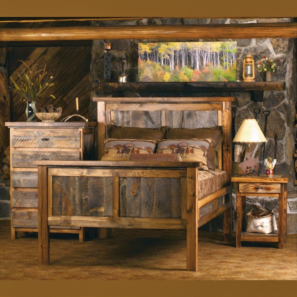 American made reclaimed barnwood bedroom furniture 