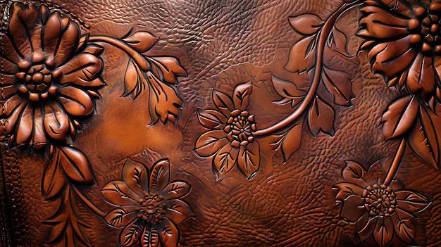 Floral Embossed Leather