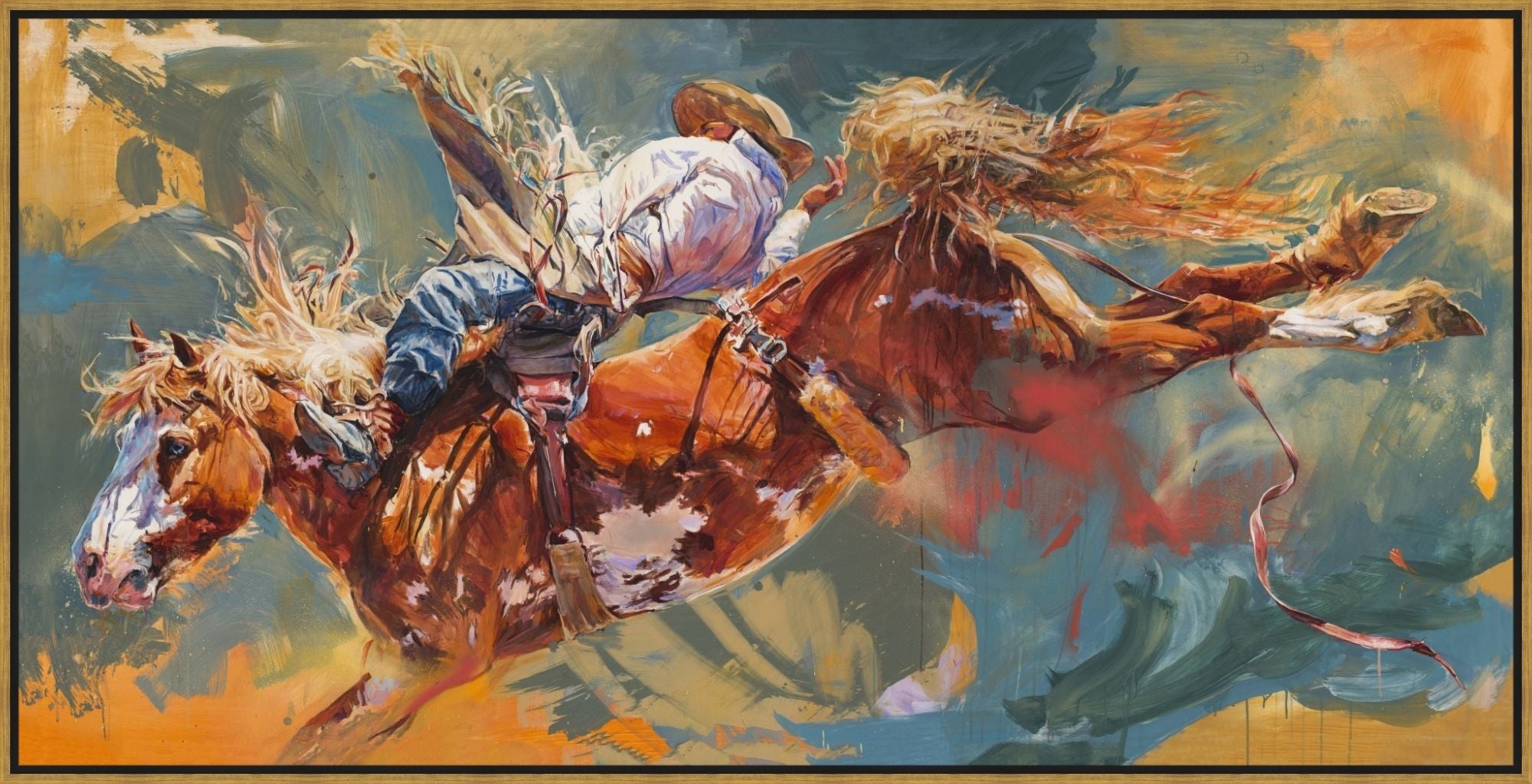 Colorado Heat Western Rodeo Bronc Riding Art made in the USA - Your Western Decor