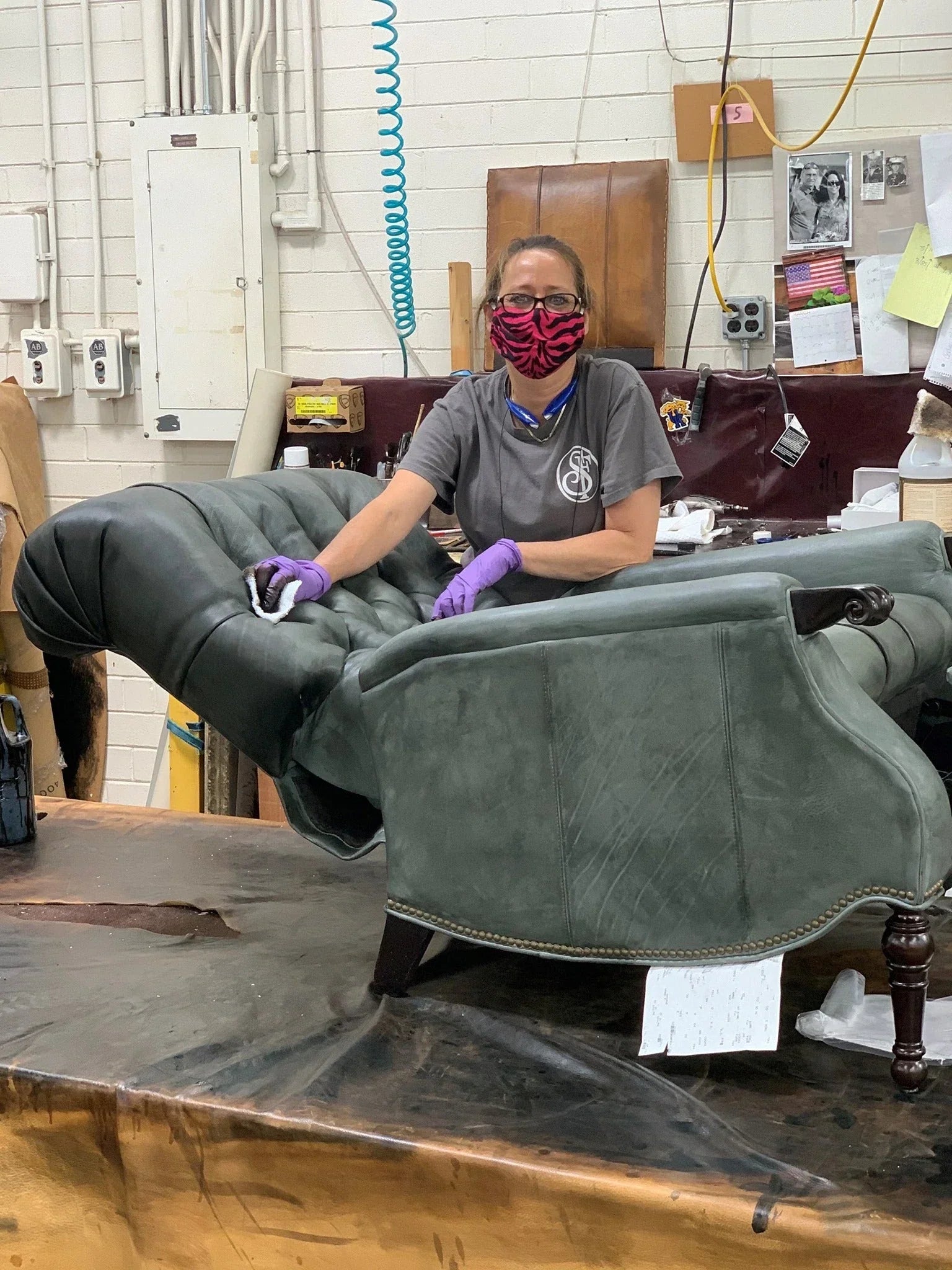 Hand wiping chair leather - Your Western Decor