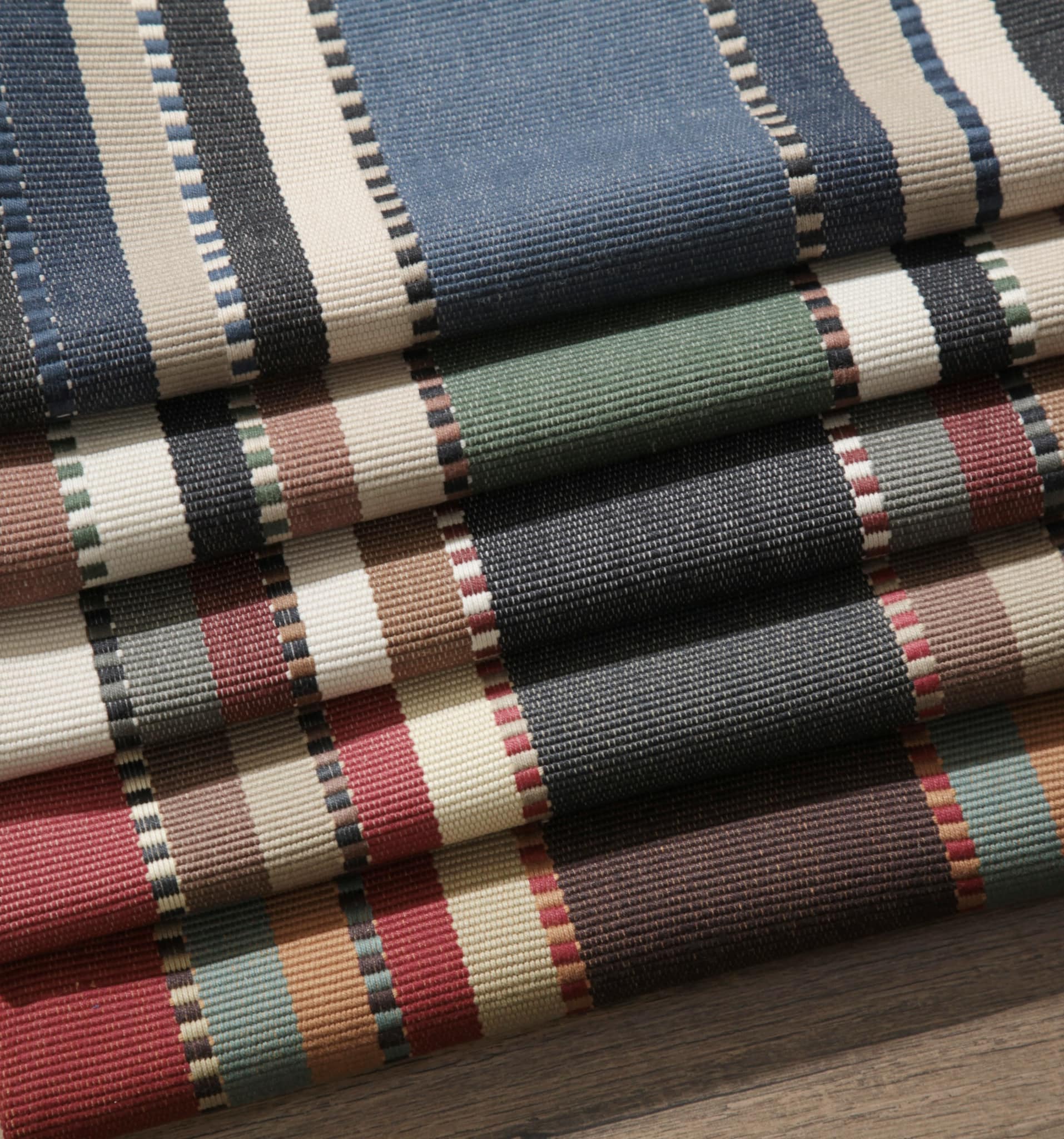 Hacket large-scale multi colored upholstery stripe fabric - Your Western Decor
