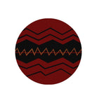 War Path 8' Red & Black Round Area Rug - Made in the USA - Your Western Decor